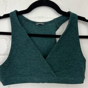 Women's Oiselle Cross Front Pine green space dye Sports Bra - 6